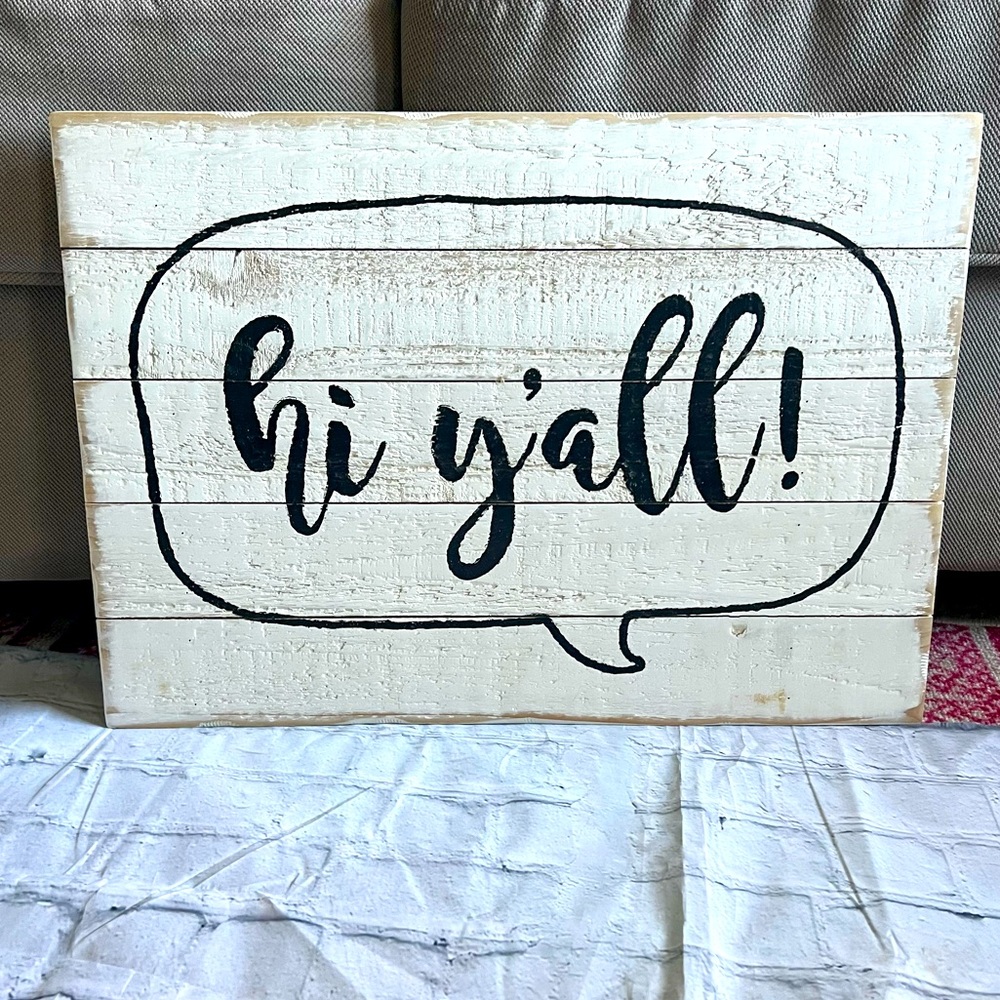 Hi y’all wood pallet hanging sign farmhouse country western
